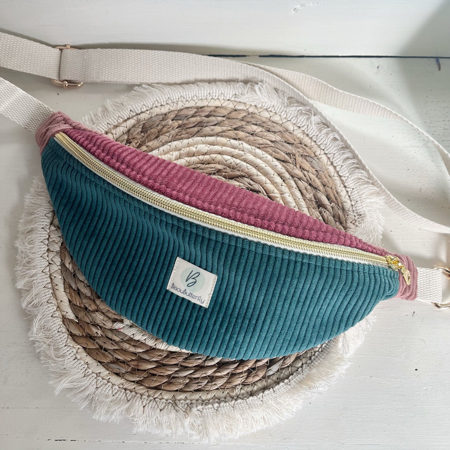 Sac banane ENFANT/ADO velours côtelé multicolore