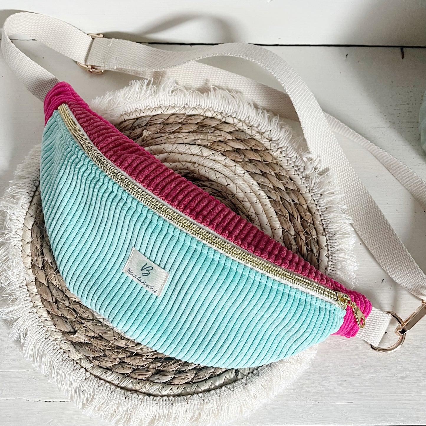 Sac banane ENFANT/ADO velours côtelé multicolore