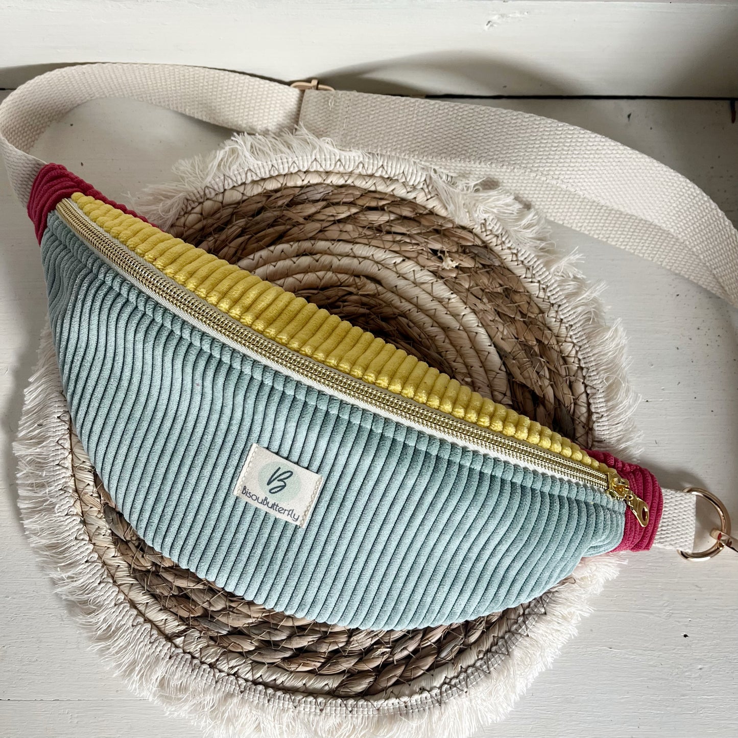 Sac banane ENFANT/ADO velours côtelé multicolore