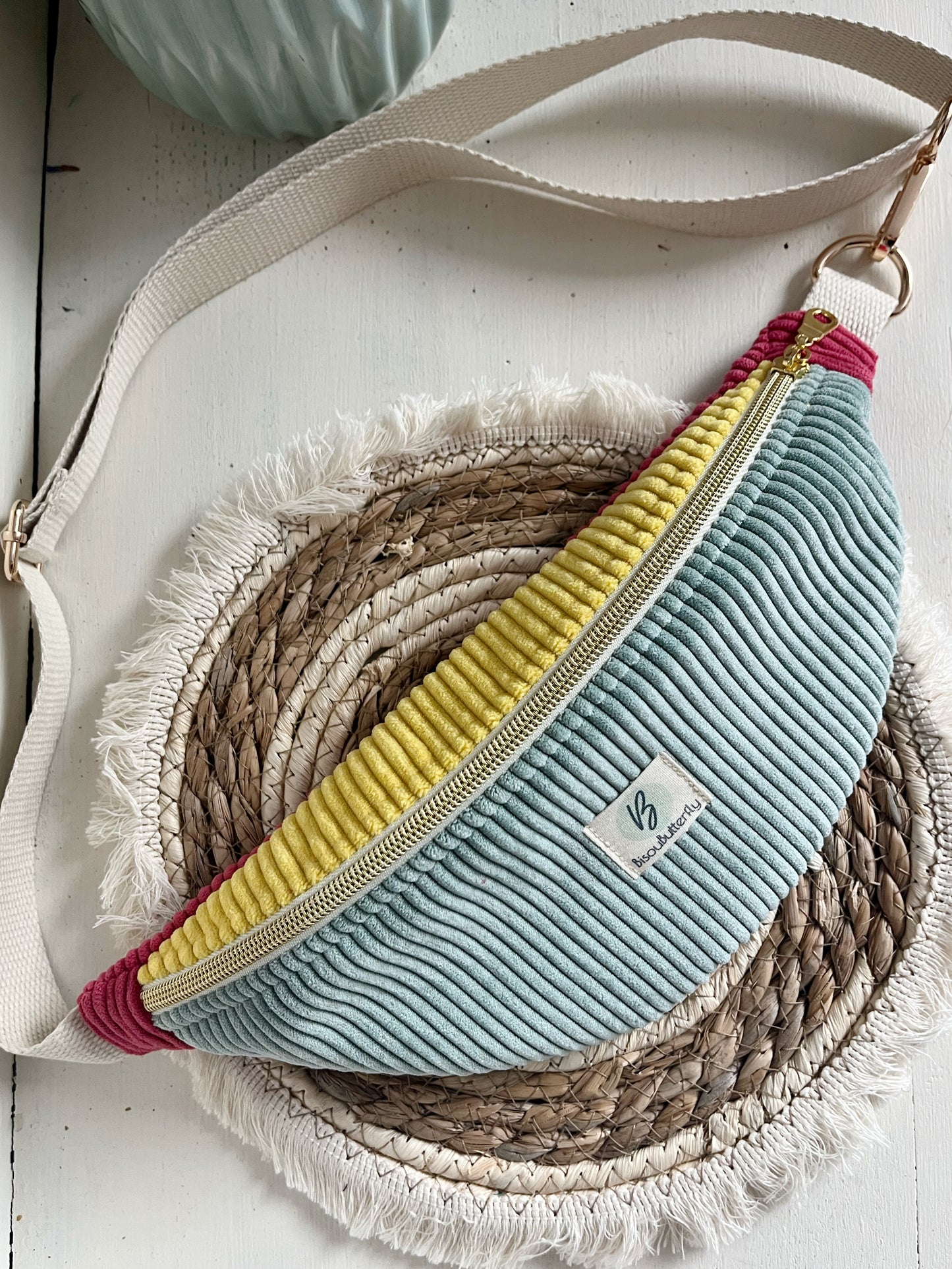 Sac banane ENFANT/ADO velours côtelé multicolore