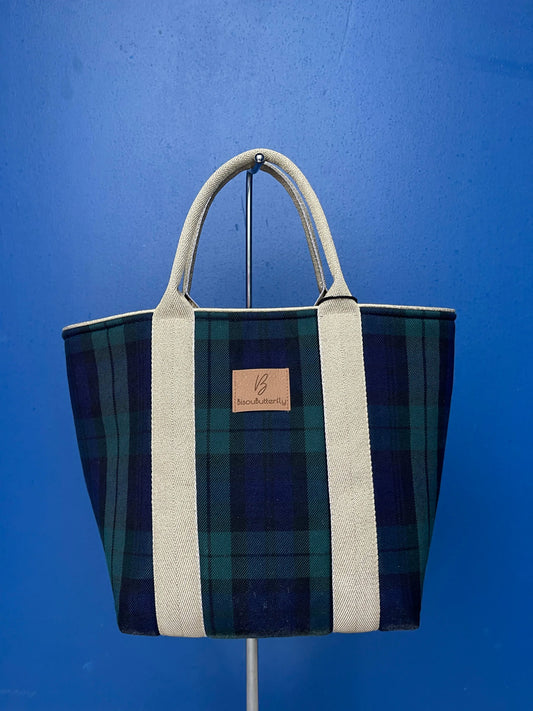 Sac à main JANE tartan Blackwatch anse doré