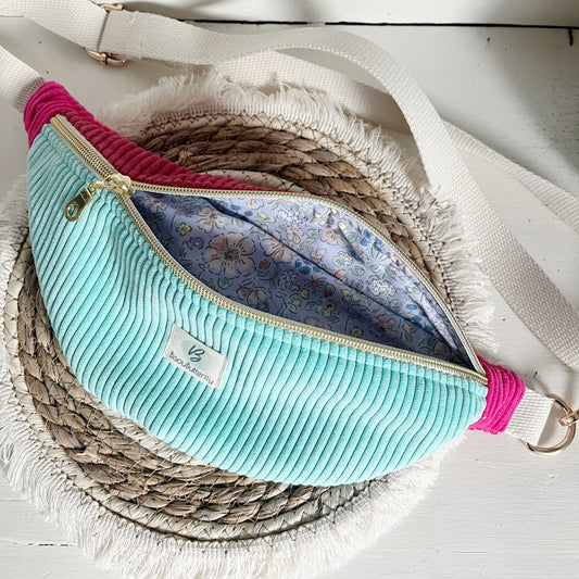 Sac banane ENFANT/ADO velours côtelé multicolore