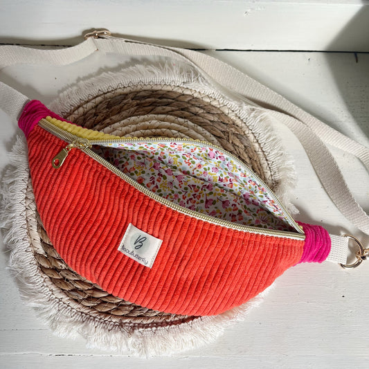 Sac banane ENFANT/ADO velours côtelé multicolore Flashy