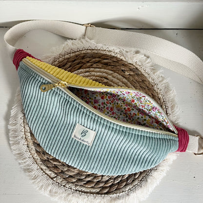 Sac banane ENFANT/ADO velours côtelé multicolore