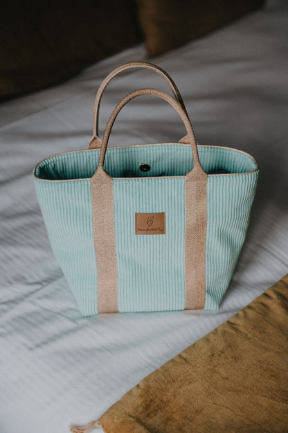 Sac à main JEANNE Menthe anse doré