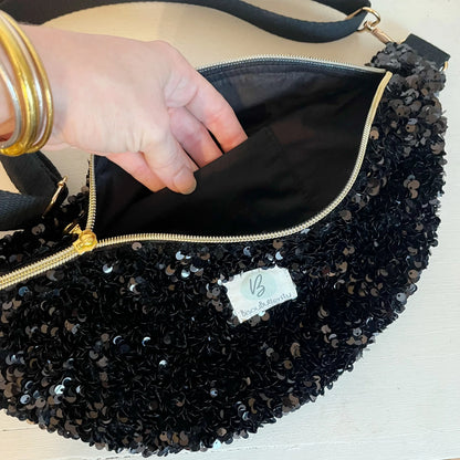 sacoche paillettes noir