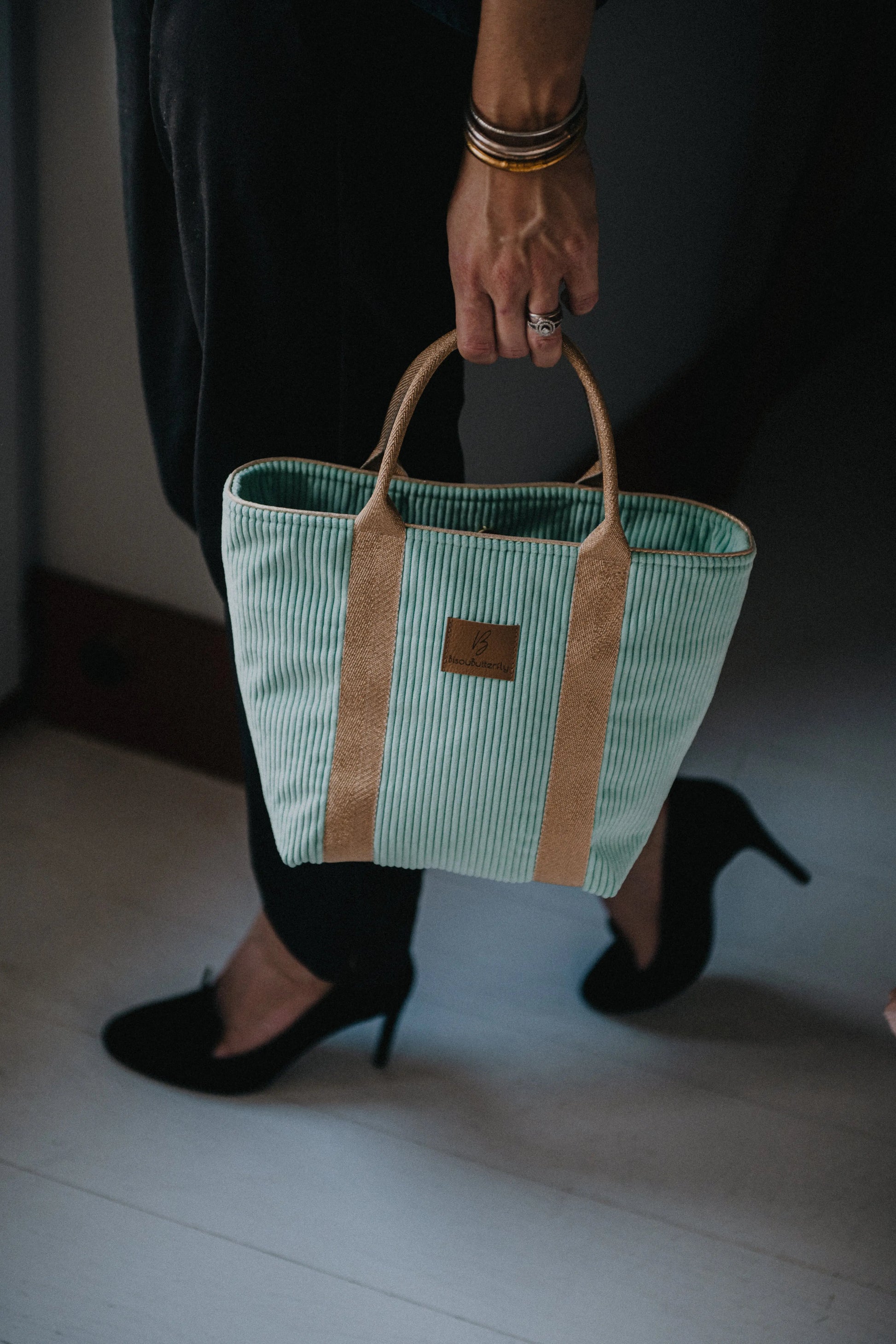 sac cabas vert d'eau