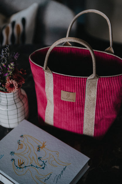Sac à main JEANNE Fuchsia anse doré