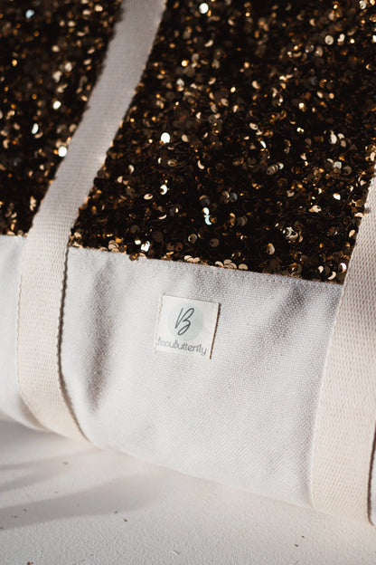detail grand sac a main paillettes