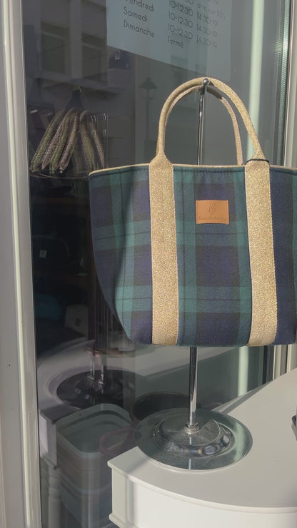 Sac à main JANE tartan Blackwatch anse doré