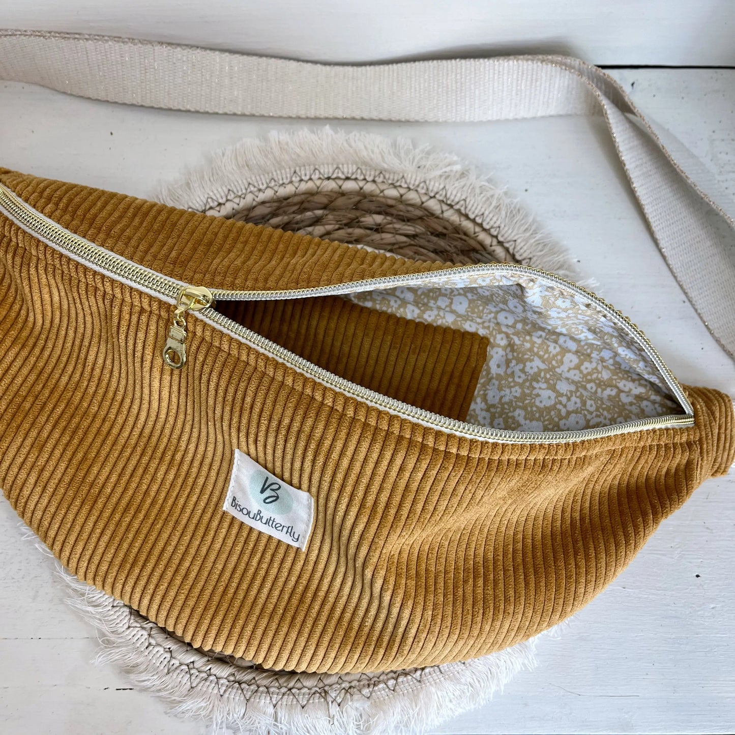 sac banane femme velours jaune
