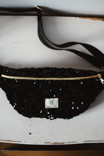 sac banane sequins noir